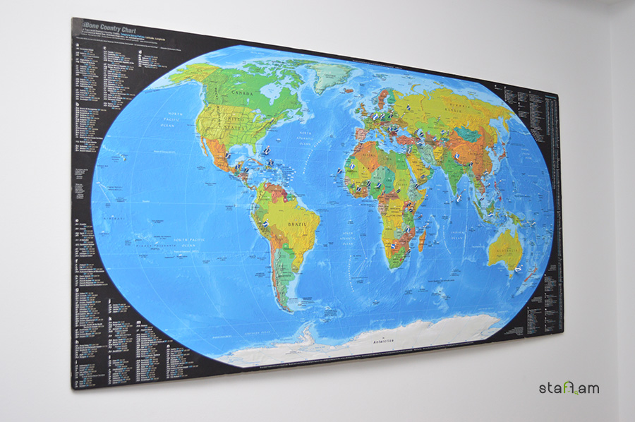 Քարտեզի վրա նշված են այն բոլոր երկրները, որտեղ Սիներջի Արմենիան նախագծեր է իրականացրել